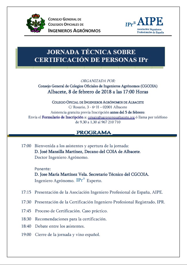 CARTEL JORNADA IPr ALBACETE