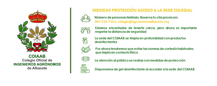 Medidas de protección de acceso a la sede del COIAAB.