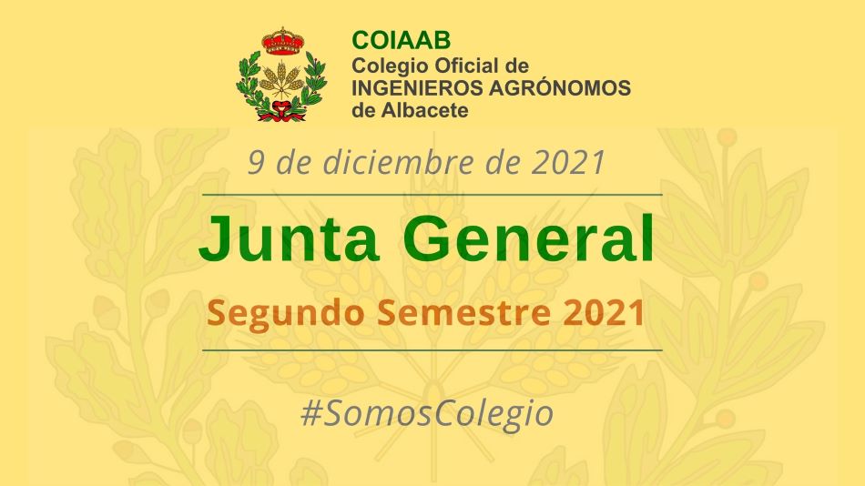 Convocatoria Junta General COIAAB: 9 de Diciembre de 2021