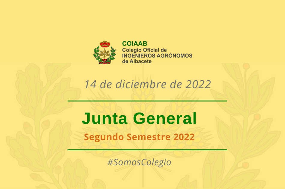 Convocatoria Junta General COIAAB: 14 de Diciembre de 2022