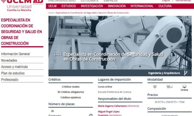 Curso de ESPECIALISTA EN COORDINACIÓN DE SEGURIDAD Y SALUD